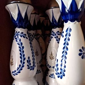 Empty Clas Azul reposado bottles